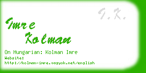 imre kolman business card